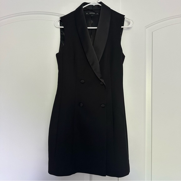Zara Dresses Zara Waistcoatblazer Dress With Contrasting